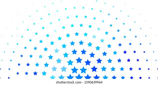 Light BLUE vector pattern with abstract stars. Decorative illustration with stars on abstract template. Best design for your ad, poster, banner.