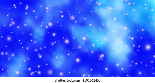 Light BLUE vector pattern with abstract stars. Blur decorative design in simple style with stars. Theme for cell phones.