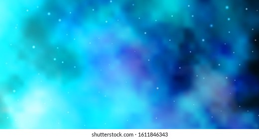 Light BLUE vector pattern with abstract stars. Blur decorative design in simple style with stars. Best design for your ad, poster, banner.