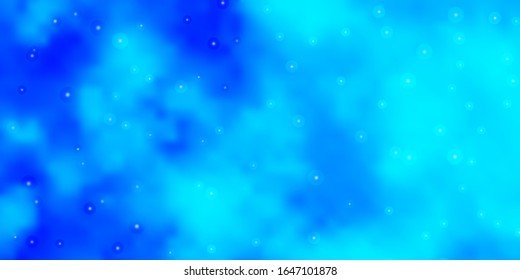 Light BLUE vector pattern with abstract stars. Blur decorative design in simple style with stars. Theme for cell phones.