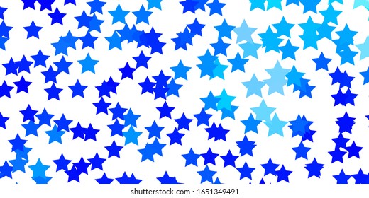 Light BLUE vector pattern with abstract stars. Decorative illustration with stars on abstract template. Pattern for websites, landing pages.