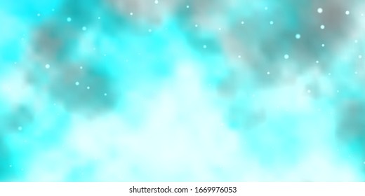 Light BLUE vector pattern with abstract stars. Shining colorful illustration with small and big stars. Best design for your ad, poster, banner.