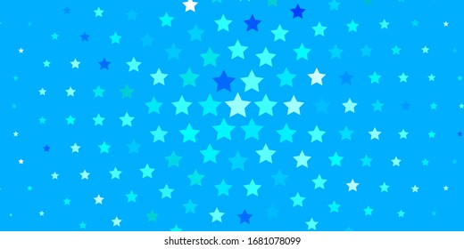 Light BLUE vector pattern with abstract stars. Colorful illustration with abstract gradient stars. Pattern for websites, landing pages.