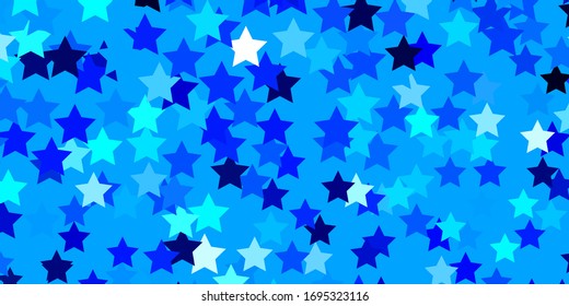 Light BLUE vector pattern with abstract stars. Colorful illustration with abstract gradient stars. Design for your business promotion.