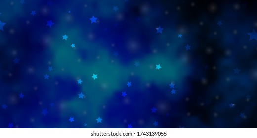 Light BLUE vector pattern with abstract stars. Modern geometric abstract illustration with stars. Best design for your ad, poster, banner.