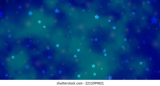 Light BLUE vector pattern with abstract stars. Colorful illustration in abstract style with gradient stars. Pattern for new year ad, booklets.