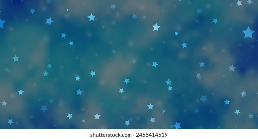 Light BLUE vector pattern with abstract stars. Colorful illustration in abstract style with gradient stars. Best design for your ad, poster, banner.