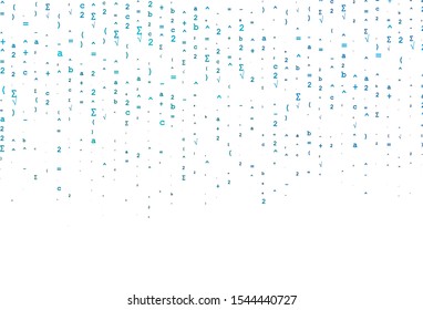 Light BLUE vector pattern with arithmetic signs. Shining colorful illustration with isolated Digit signs. Pattern for ads, poster, banner of books.