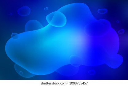 Light BLUE vector pattern with bent ribbons. A sample with blurred bubble shapes. A completely new memphis design for your business.