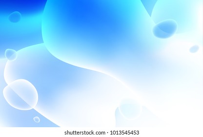 Light BLUE vector pattern with bent lines. Shining illustration, which consist of blurred lines, circles. Memphis design for your web site.