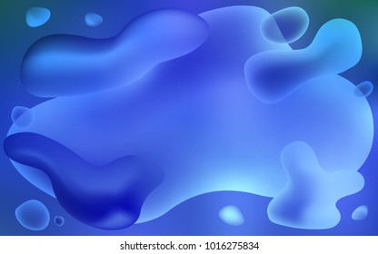 Light BLUE vector pattern with bent lines. A sample with blurred bubble shapes. New composition for your brand book.