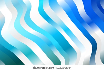 Light BLUE vector pattern with bent lines. Glitter abstract illustration with wry lines. Marble style for your business design.