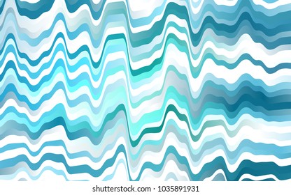 Light BLUE vector pattern with bent ribbons. Shining illustration, which consist of blurred lines, circles. The elegant pattern for brand book.