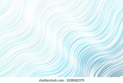 Light BLUE vector pattern with bent ribbons. Modern gradient abstract illustration with bandy lines. Marble design for your web site.
