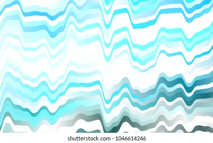 Light BLUE vector pattern with bent ribbons. Shining illustration, which consist of blurred lines, circles. The elegant pattern for brand book.
