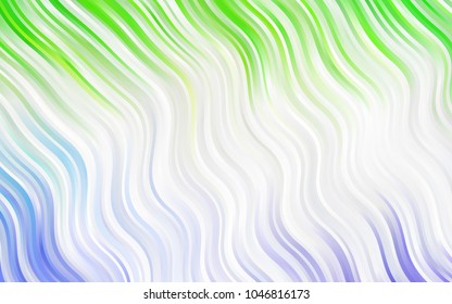Light BLUE vector pattern with bent lines. Blurred geometric sample with gradient bubbles.  New composition for your brand book.