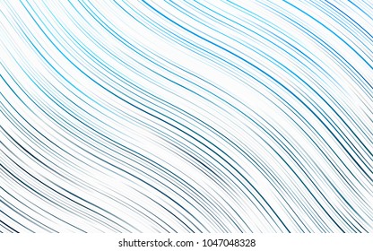 Light BLUE vector pattern with bent ribbons. Shining illustration, which consist of blurred lines, circles. Marble style for your business design.