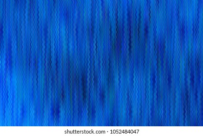 Light BLUE vector pattern with bent lines. Glitter abstract illustration with wry lines. The best blurred design for your business.