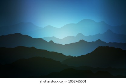 Light BLUE vector pattern with bent ribbons. Colorful illustration in abstract mountain style with gradient. The elegant pattern for brand book.