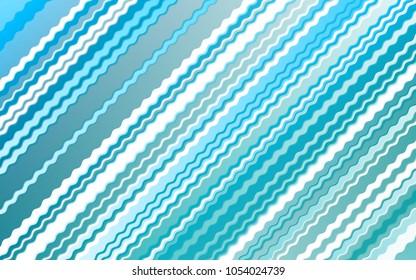 Light BLUE vector pattern with bent ribbons. A sample with blurred bubble shapes. A completely new template for your business design.