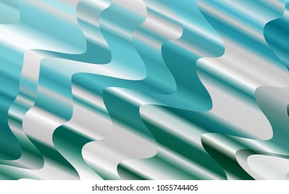 Light BLUE vector pattern with bent ribbons. Shining crooked illustration in marble style. Marble style for your business design.