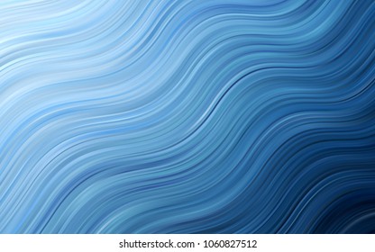 Light BLUE vector pattern with bent lines. Blurred geometric sample with gradient bubbles.  New composition for your brand book.