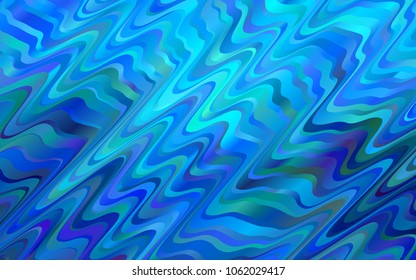 Light BLUE vector pattern with bent lines. Creative geometric illustration in marble style with gradient. Brand-new design for your ads, poster, banner.