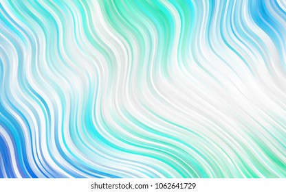 Light BLUE vector pattern with bent ribbons. Glitter abstract illustration with wry lines. A completely new template for your business design.
