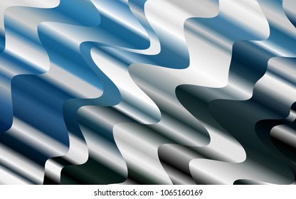 Light BLUE vector pattern with bent lines. Colorful illustration in abstract marble style with gradient. A completely new marble design for your business.