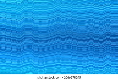 Light BLUE vector pattern with bent ribbons. Brand-new colored illustration in marble style with gradient. New composition for your brand book.