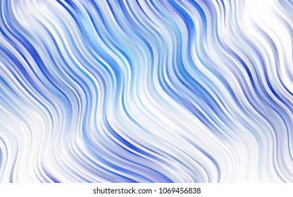 Light BLUE vector pattern with bent lines. Creative geometric illustration in marble style with gradient. A completely new template for your business design.