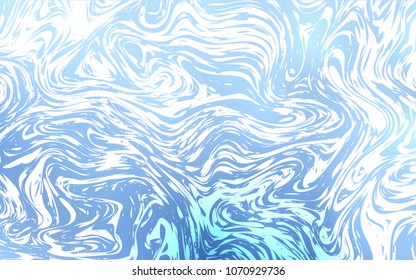 Light BLUE vector pattern with bent lines. Creative illustration in halftone marble style with gradient. Brand-new design for your ads, poster, banner.