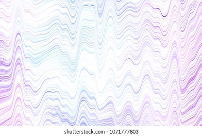 Light BLUE vector pattern with bent ribbons. Shining illustration, which consist of blurred lines, circles. Brand-new design for your ads, poster, banner.