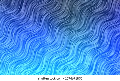 Light BLUE vector pattern with bent ribbons. Creative illustration in halftone marble style with gradient. Brand-new design for your ads, poster, banner.