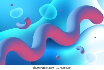 Light BLUE vector pattern with bent ribbons. Blurred geometric sample with gradient bubbles.  The best blurred design for your business.