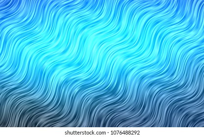 Light BLUE vector pattern with bent lines. Blurred geometric sample with gradient bubbles.  A completely new template for your business design.