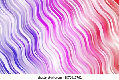 Light BLUE vector pattern with bent ribbons. A sample with blurred bubble shapes. A new texture for your  ad, booklets, leaflets.