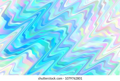 Light BLUE vector pattern with bent lines. Shining crooked illustration in marble style. The template for cell phone backgrounds.