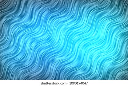 Light BLUE vector pattern with bent lines. Glitter abstract illustration with wry lines. Brand-new design for your ads, poster, banner.