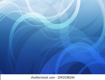 Light BLUE vector pattern with bent ribbons. Glitter abstract illustration with wry lines. The elegant pattern for brand book.