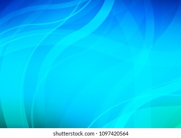 Light BLUE vector pattern with bent ribbons. A sample with blurred bubble shapes. Textured wave pattern for backgrounds.
