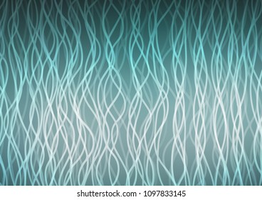 Light BLUE vector pattern with bent lines. Shining illustration, which consist of blurred lines, circles. A new texture for your  ad, booklets, leaflets.