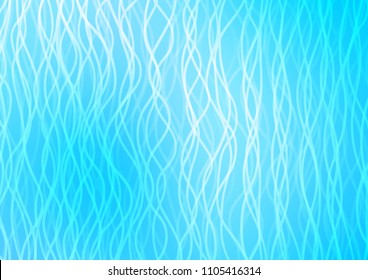 Light BLUE vector pattern with bent ribbons. A sample with blurred bubble shapes. Marble style for your business design.