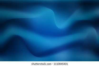 Light BLUE vector pattern with bent ribbons. Shining illustration, which consist of blurred lines, circles. The elegant pattern for brand book.