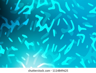Light BLUE vector pattern with bent lines. Blurred geometric sample with gradient bubbles.  Brand new design for your ads, poster, banner.