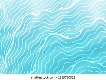 Light BLUE vector pattern with bent ribbons. Glitter abstract illustration with wry lines. The template for cell phone backgrounds.