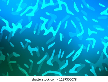 Light BLUE vector pattern with bent lines. Shining crooked illustration in marble style. Pattern for your business design.