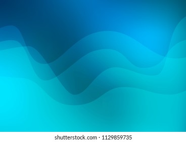 Light BLUE vector pattern with bent ribbons. Shining illustration, which consist of blurred lines, circles. Brand new design for your ads, poster, banner.