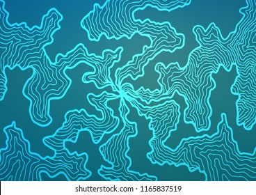 Light BLUE vector pattern with bent ribbons. A completely new color illustration in marble style. The elegant pattern for brand book.