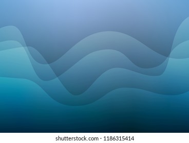Light BLUE vector pattern with bent ribbons. Shining illustration, which consist of blurred lines, circles. Marble style for your business design.